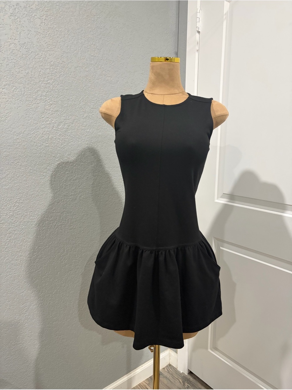 Free People Black Sleeveless Peplum Dress